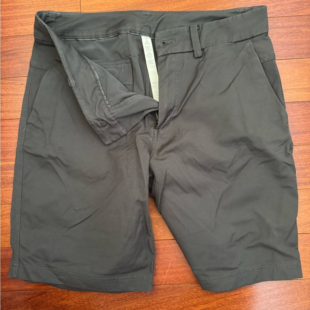 lululemon athletica Charcoal Flat Front Shorts